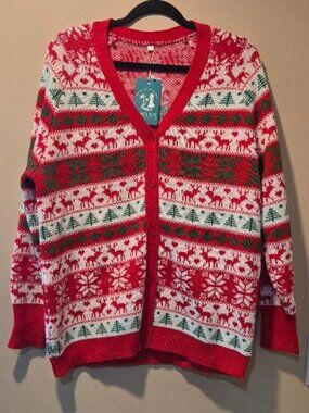 Lilbetter Festive Fair Isle Christmas Cardigan Christmas Sweater